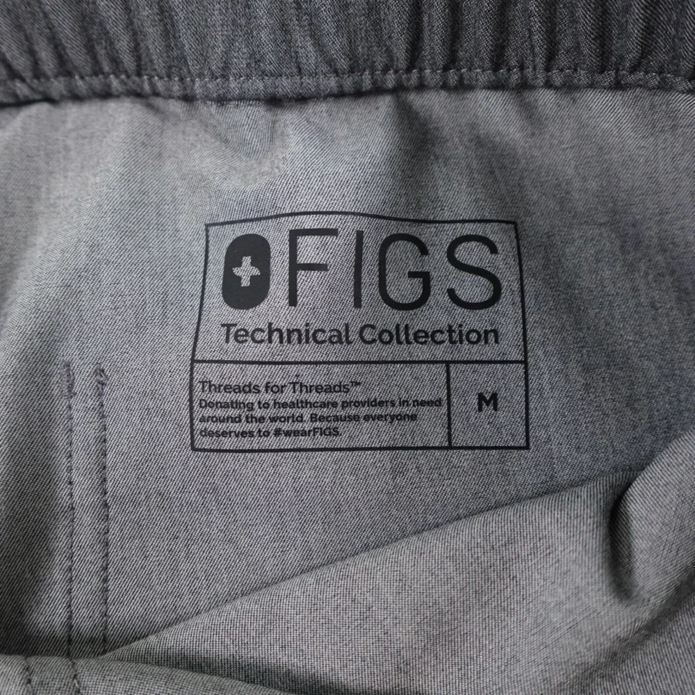 Figs Scrub Pants Mens Medium Grey Cairo Cargo Pockets Zip Nurse‎ Inseam 26.5''